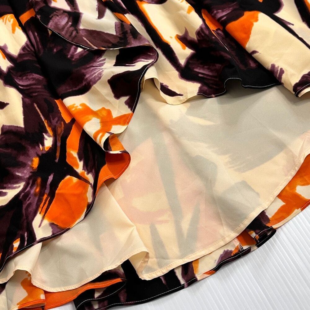 NWT Anthropologie Hutch Floral Wrap Midi Skirt S High Low Ruffle Boho Romantic - Picture 4 of 13